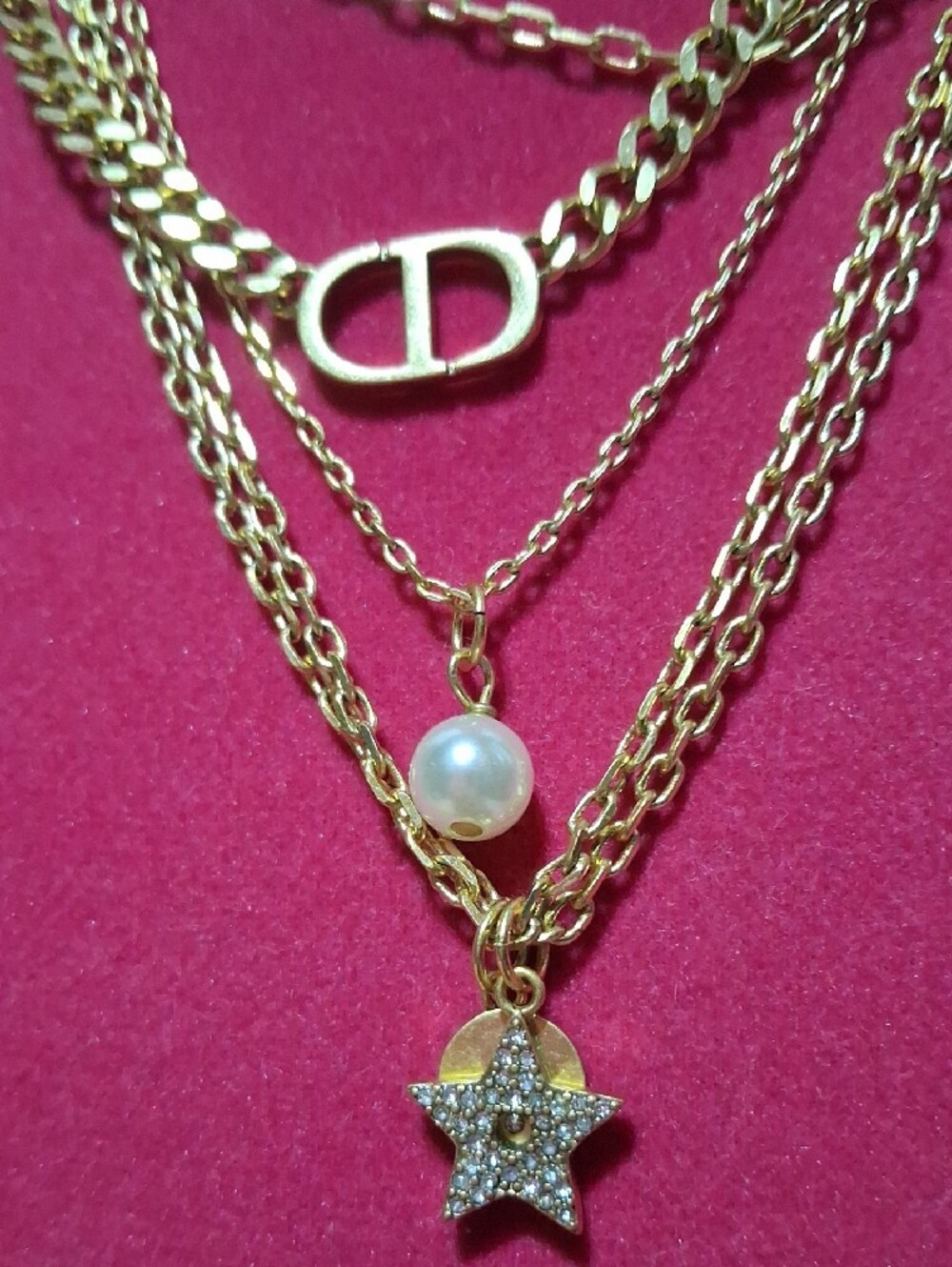 Christian Dior 30 Montaigne layered necklace Featuring Crystal Star/faux Pearl - Picture 11 of 13